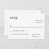 Calligraphie noir et blanc 9 RSVP no Repas (Devant / Derrière)