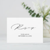 Calligraphie noir et blanc avec carte de réponse p (Debout devant)