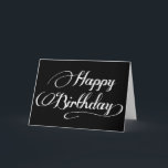 Calligraphie noir et blanc Bonne carte d'anniversa<br><div class="desc">Noir et blanc Moderne Calligraphie Joyeuse Carte Anniversaire Ce script de calligraphie moderne est personnalisable. C'est un tour moderne parfait pour une carte de Joyeux Anniversaire. Veuillez visiter mon magasin pour des articles similaires.</div>