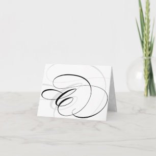 Calligraphie noir et blanc Cartes C initiales