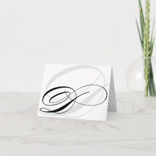 Calligraphie noir et blanc - Cartes de monogramme 