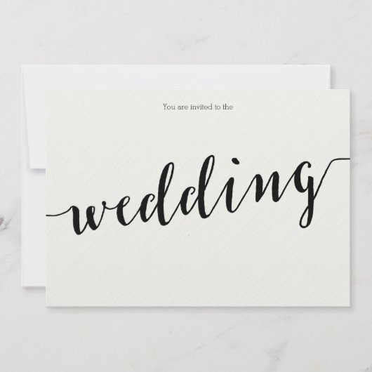 Calligraphie noir et blanc Invitations de mariage (Devant)