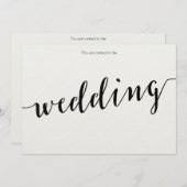 Calligraphie noir et blanc Invitations de mariage (Devant / Derrière)