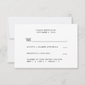 Calligraphie noir et blanc minimum RSVP choix de r (Dos)
