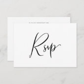 Calligraphie noir et blanc minimum RSVP choix de r (Devant / Derrière)