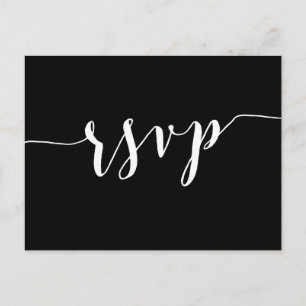 Calligraphie Noir Mariage RSVP Cartes postales