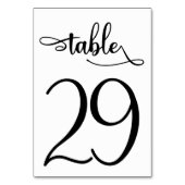 Calligraphie noire numéro de table 3,5x5 | Tableau (Dos)