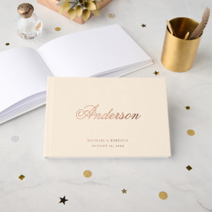 Calligraphie Nom de Famille Crème Beige Mariage