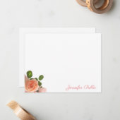 Calligraphie Nom du script Aquarelle Rose Modèle (Devant/Arrière en situation)