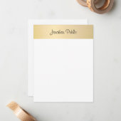 Calligraphie Nom du script Or Blanc Modèle Chic (Devant/Arrière en situation)