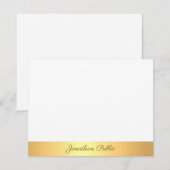 Calligraphie Nom Texte Or Blanc Modèle Élégant (Devant / Derrière)