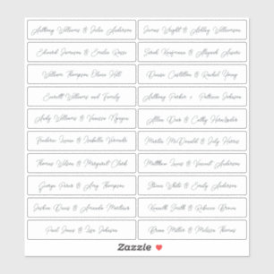 Calligraphie Noms des invités Étiquette Blanc