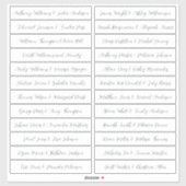 Calligraphie Noms des invités Étiquette Blanc (Feuille)