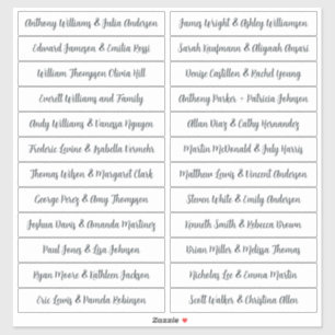 Calligraphie Noms des invités Étiquette Blanc