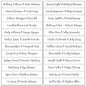 Calligraphie Noms des invités Étiquette Blanc (Devant)