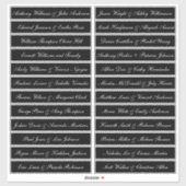 Calligraphie Noms des invités Étiquette Noir (Feuille)