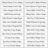 Calligraphie Noms d'invités Étiquette Blanc - Béné (Devant)