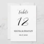 Calligraphie Noms simples et numéros de table de d (Dos)