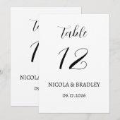 Calligraphie Noms simples et numéros de table de d (Devant / Derrière)