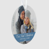 Calligraphie Notre première photo de Noël bleu cla (devant)