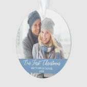 Calligraphie Notre première photo de Noël bleu cla (devant)