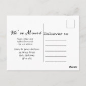 Calligraphie Nous avons déplacé la carte postale F (Dos)