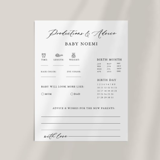 Calligraphie officielle Carte de prédiction et de