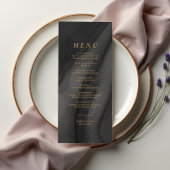 Calligraphie Or & Agat Noir Menu Mariage
