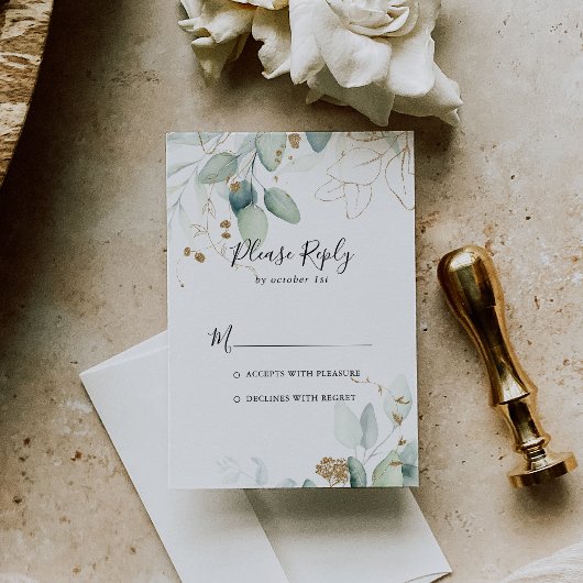 Calligraphie or Eucalyptus RSVP
