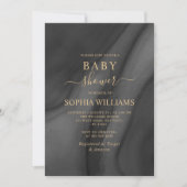 Calligraphie Or & Invitation Baby shower Noir (Devant)