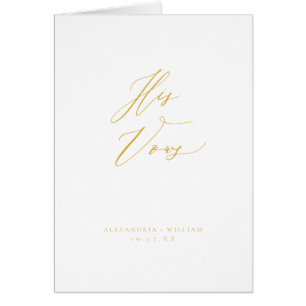 Calligraphie Or Moderne Mariage Vow Card Réserver