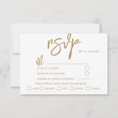Calligraphie Or moderne Script Mariage RSVP (Devant)