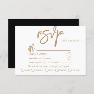 Calligraphie Or moderne Script Mariage RSVP