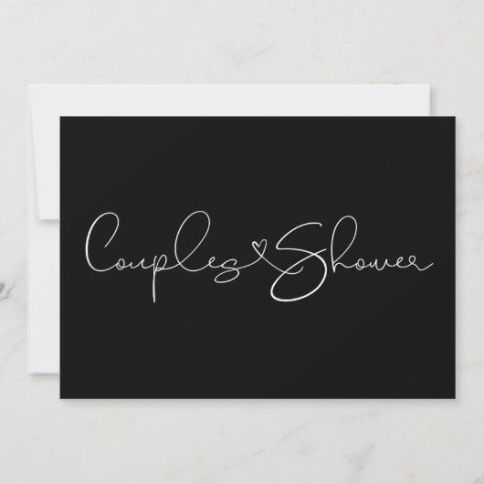 Calligraphie or points couples douche invitation (Dos)