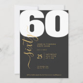 Calligraphie Or Sophistiquée Invitations Anniversa (Devant)