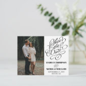 Calligraphie Photo Enregistrer La Date Cartes Post (Debout devant)