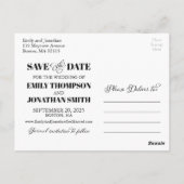 Calligraphie Photo Enregistrer La Date Cartes Post (Dos)