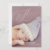 Calligraphie photo intégrale Faire-part de naissan (Devant)