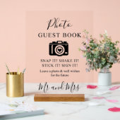 Calligraphie Photo Livre d'or Caméra Symbole acryl (Mariage)