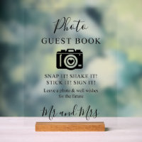 Calligraphie Photo Livre d'or Caméra Symbole acryl