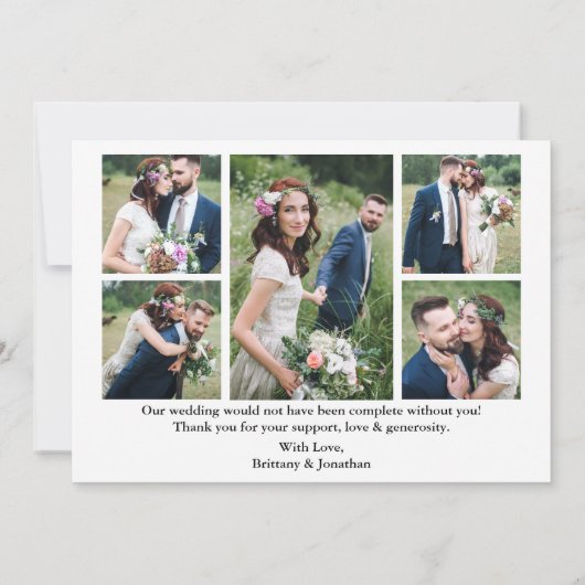 Calligraphie pour toujours Merci 6 Photos Mariage (Dos)