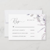 Calligraphie pourpre poussiéreuse et Rsvp floral (Devant)