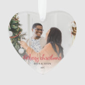 Calligraphie Premier Noël Marié Ornement photo (devant)
