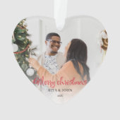 Calligraphie Premier Noël Marié Ornement photo (dos)