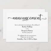 Calligraphie Reportée Faire-part Mariage (Devant / Derrière)