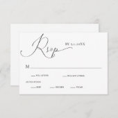 Calligraphie romantique de drame Mariage carte RSV (Devant / Derrière)