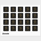 Calligraphie Romantique Étiquette Noir et Or "Save (Feuille)