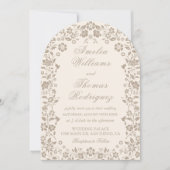 Calligraphie romantique Mariage Invitation neutre (Devant)