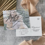 Calligraphie romantique Menu Choix RSVP<br><div class="desc">Cette carte postale RSVP de choix de calligraphie romantique est parfaite pour un mariage simple. Le design classique moderne comprend des tourbillons fantaisistes et des fleurs fantaisistes avec une magnifique typographie élégante et lettrée à la main. Cette carte postale de réponse mariage demande à la clientèle quel repas elle souhaite...</div>
