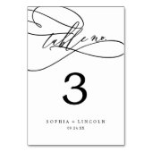 Calligraphie romantique | Numéro de table de flora (Dos)